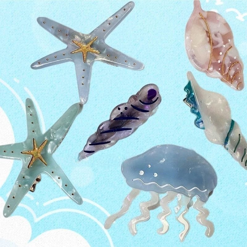Stylish Green Starfish Ocean Series Hair Clip