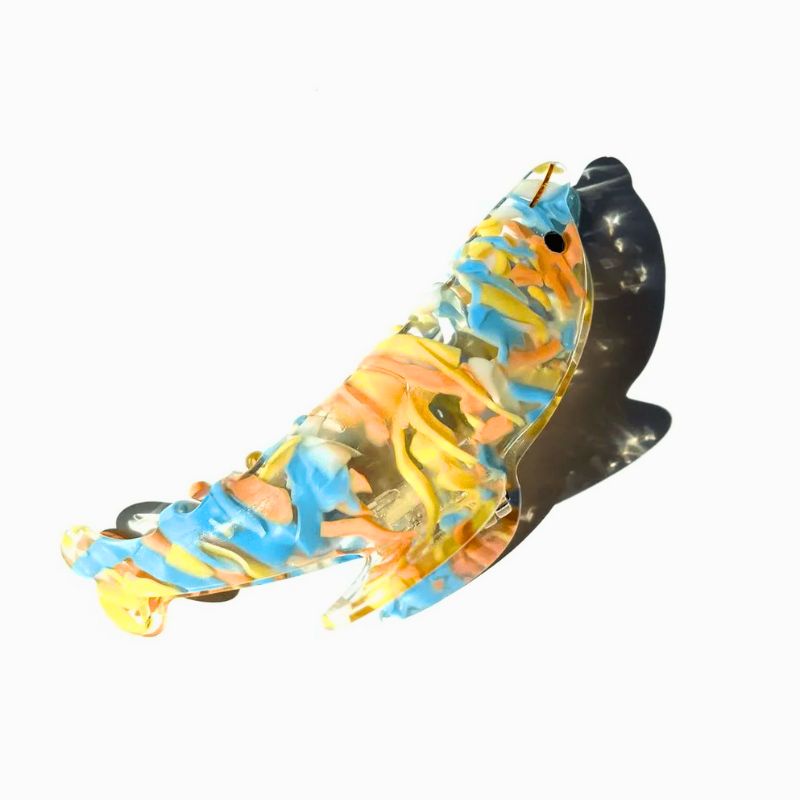Dolphin Texture Hair Claw In Rainbow