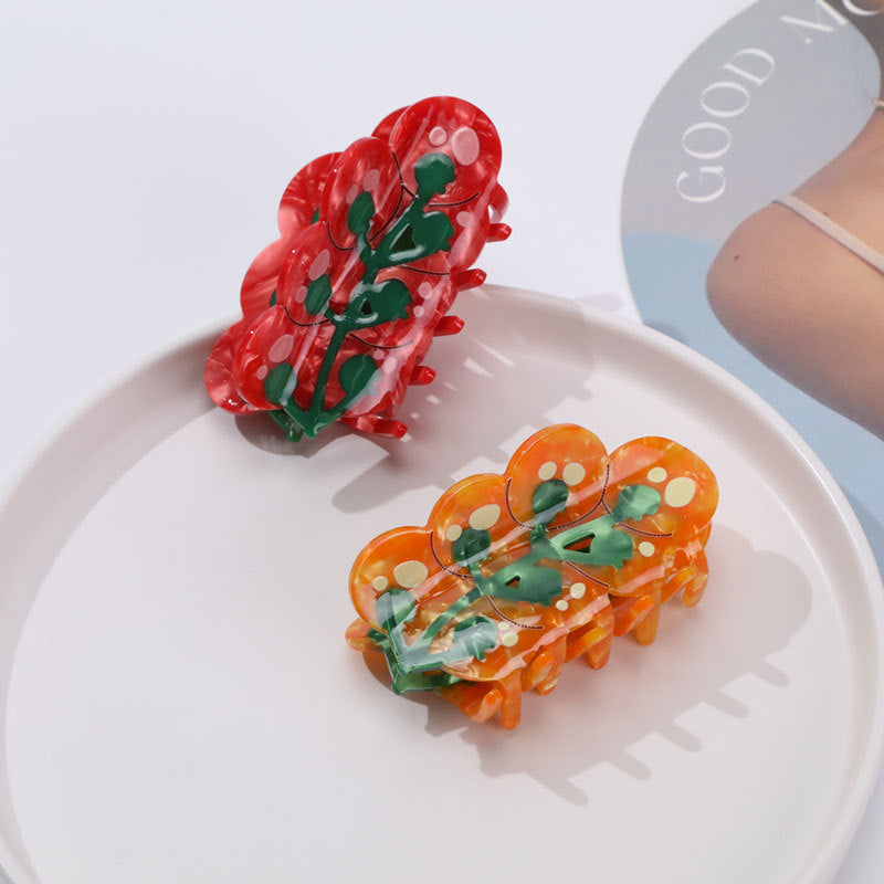 Medium Orange Cherry Tomatoes Hair Claw