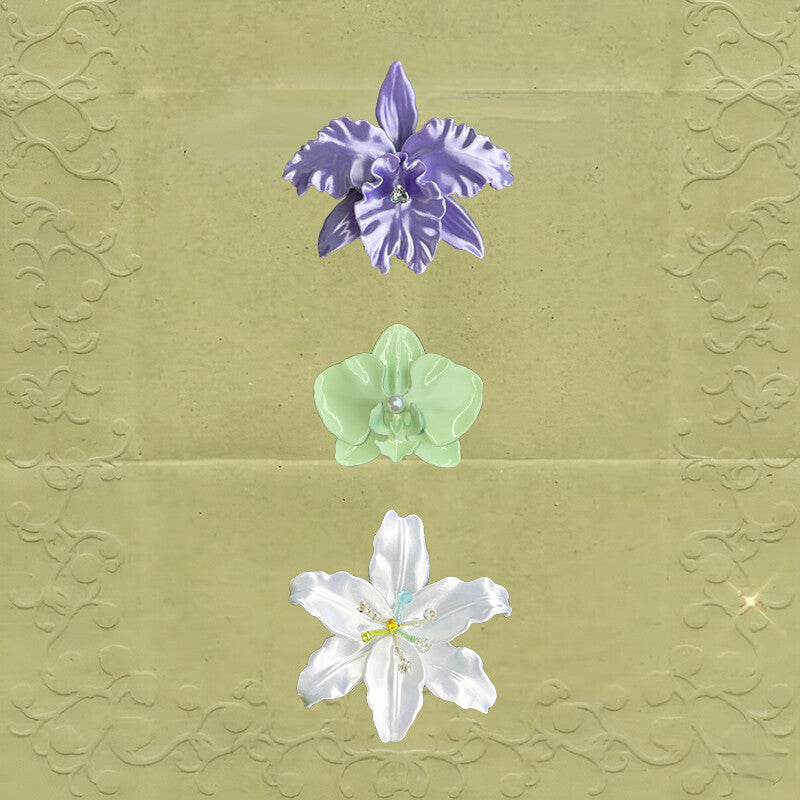 3D Printed Lily Orchid Shirt Button Clip