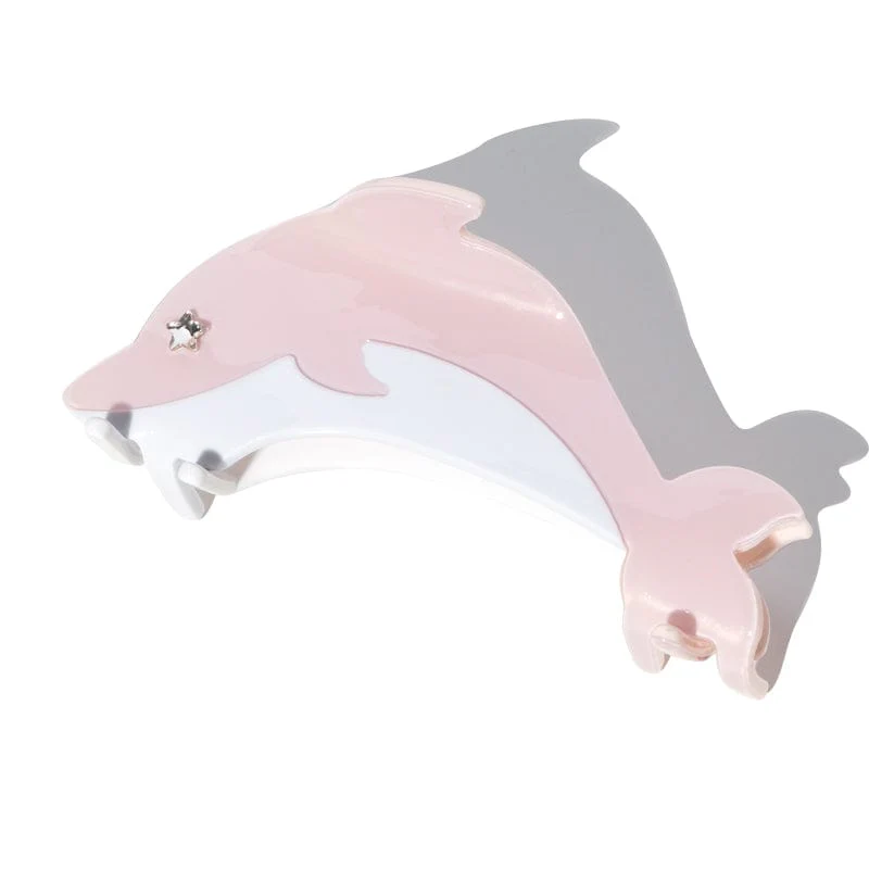 Medium Pink Dolphin Ocean Series Hair Claw