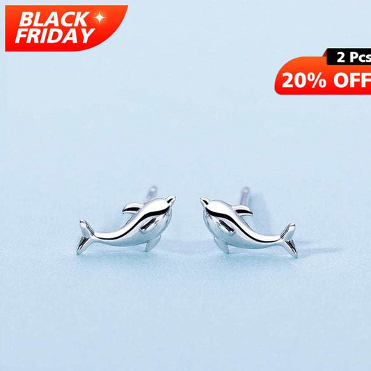 Sterling Silver Dolphin Earrings丨Lemonschunks