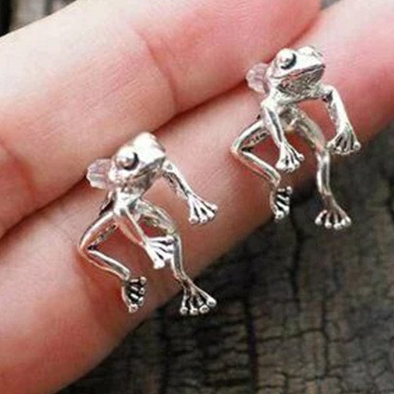 Sterling Silver Frog Earrings丨Lemonschunks