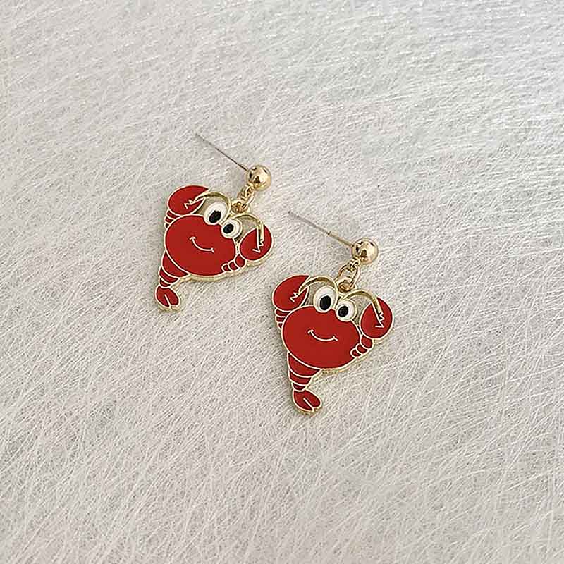 Red Crayfish Earrings