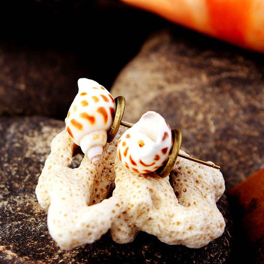 Copper Little Flower Conch Earrings