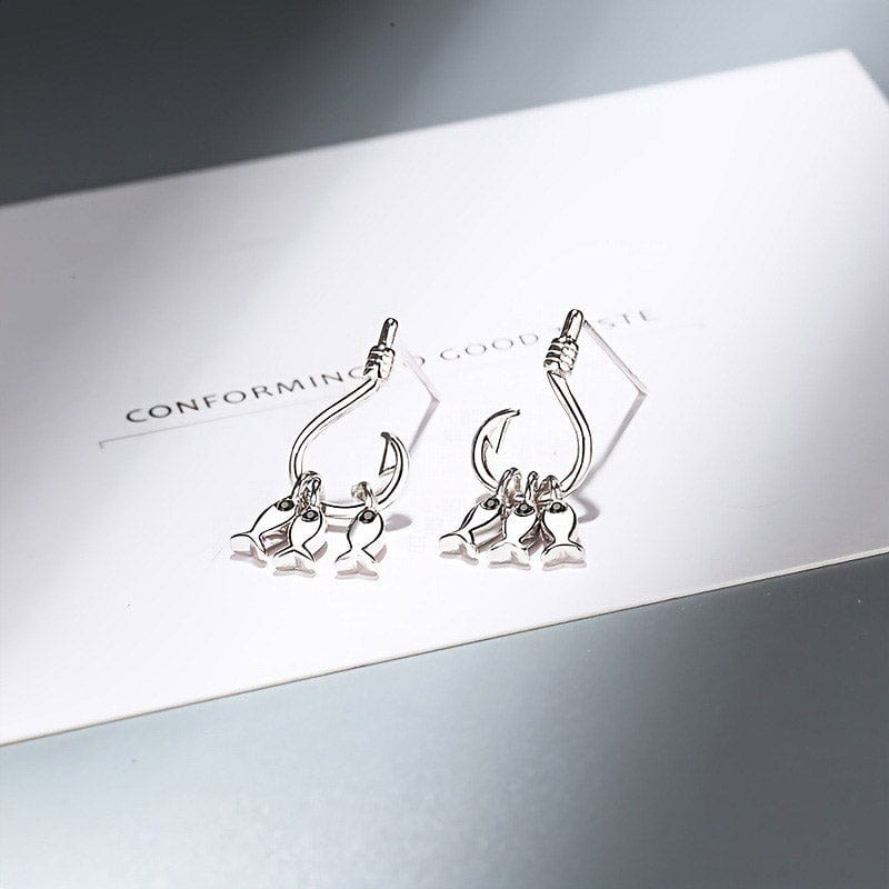 Silver Little Fishhook Earrings