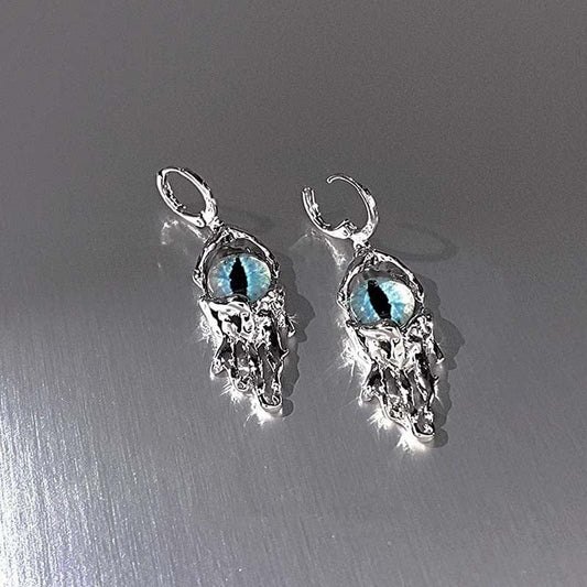 Silver Evil Eye Earrings