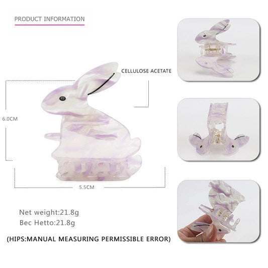 Transparent Purple Fresh Bunny Rabbit Sweet Cute Hair Claw丨Lemonschunks