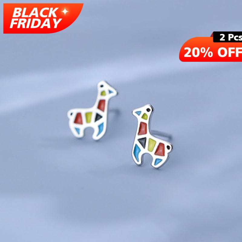 Sterling Silver Giraffe Earrings丨Lemonschunks