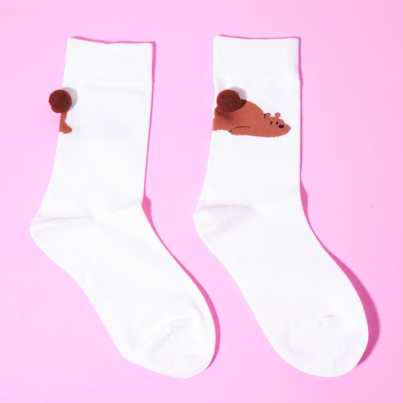 3-Pack Animal Crew Socks - Bear+Panda+Corgi Collection丨Lemonschunks
