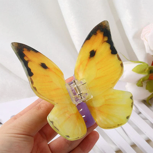 Large Wings of Wonder Yellow Vivid Butterfly Hair Claw丨Lemonschunks