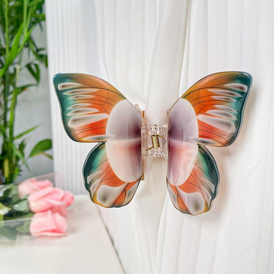 Floral Flutter Charm Orange Butterfly Hair Claw丨Lemonschunks