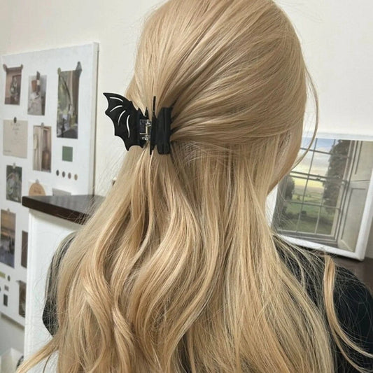 Mysterious Small Black Openwork Bat Hair Claw Clip | Gothic Laser-Cut Design | Lemonschunks