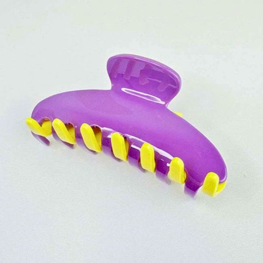Purple & Yellow Acetate Hair Claw Clip