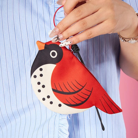 Northern Cardinal Zipper Coin Purse