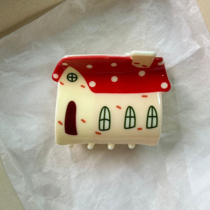 Small Christmas House Hair Claw