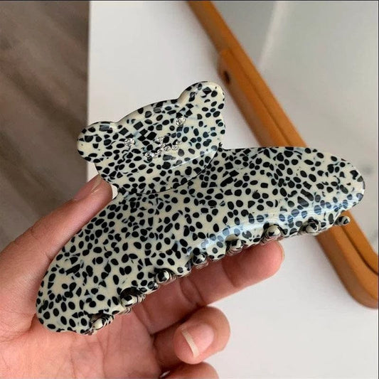 Griffe en poils d'ours noir à pois noirs丨NueShiny