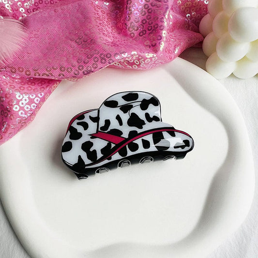 Griffe en forme de chapeau à texture noire et blanche