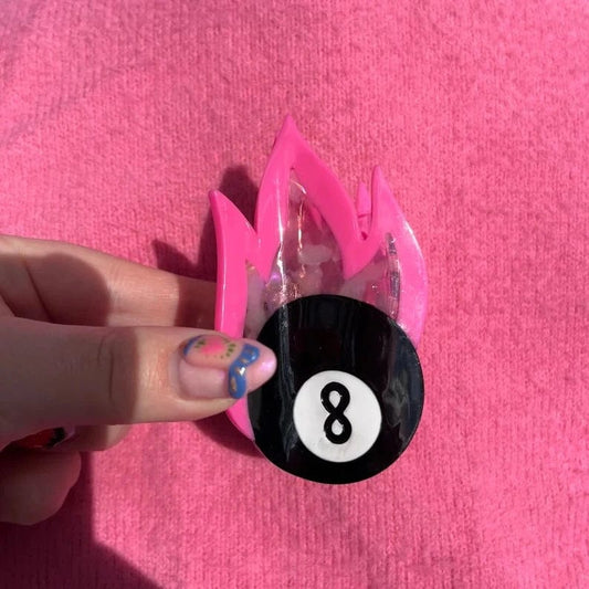 Pince à cheveux amusante en forme de 8, motif billard | NueShiny