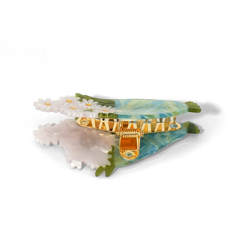 Green Daisy Flower Bouquet Hair Claw