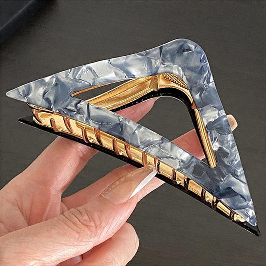 Textured Triangle Barrette Hair Accessory In Gray