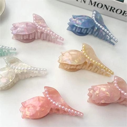 郁金香与珍珠甜粉色发夹爪丨NueShiny
