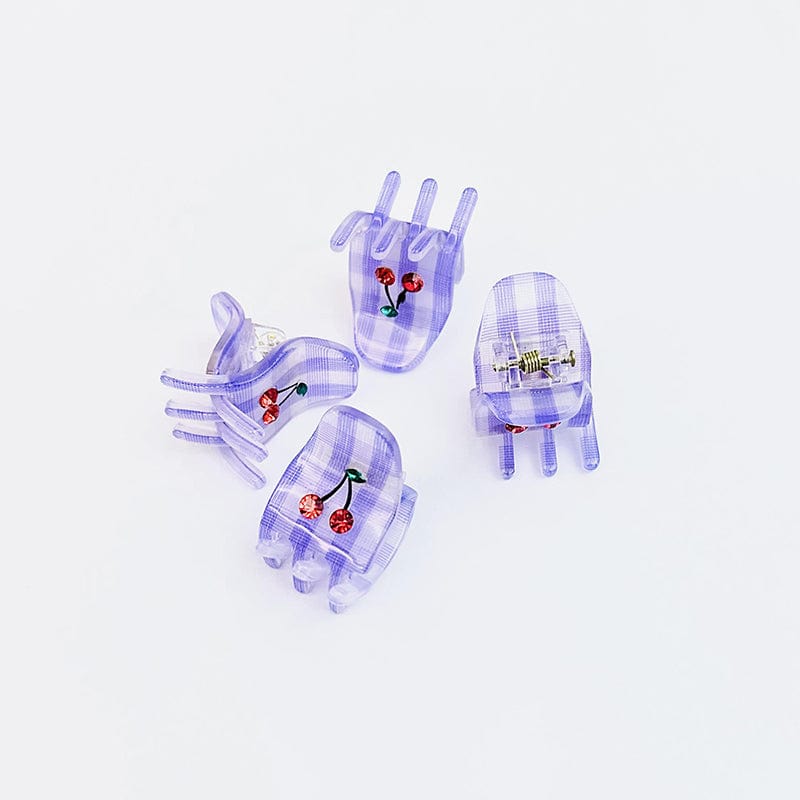 Pince à cheveux cerise violette Y2K (4 pièces)