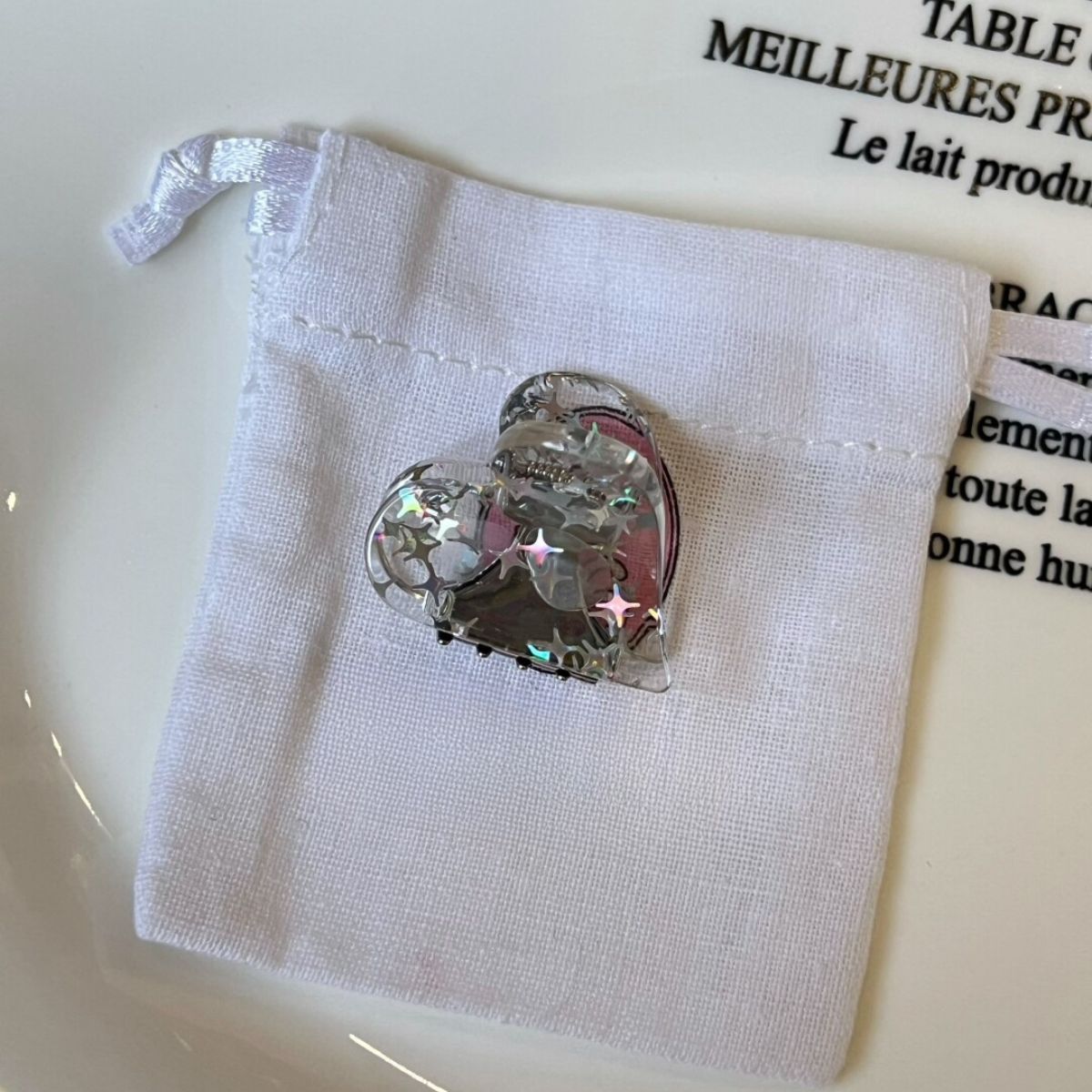 Colorful Glitter Heart Hair Claw