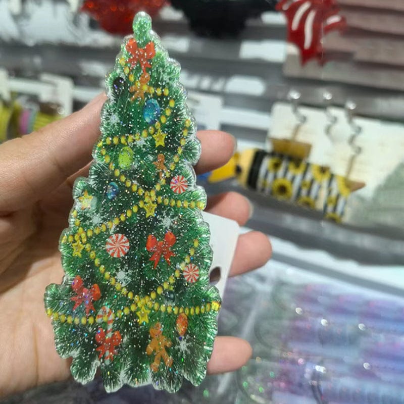 Medium Christmas tree-Christmas elements Hair Claw