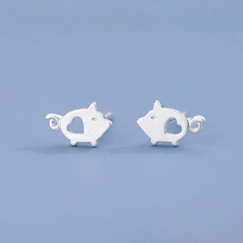 Sterling Silver Piggy Earrings丨Lemonschunks