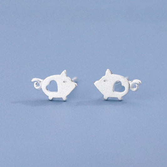 Sterling Silver Piggy Earrings丨Lemonschunks