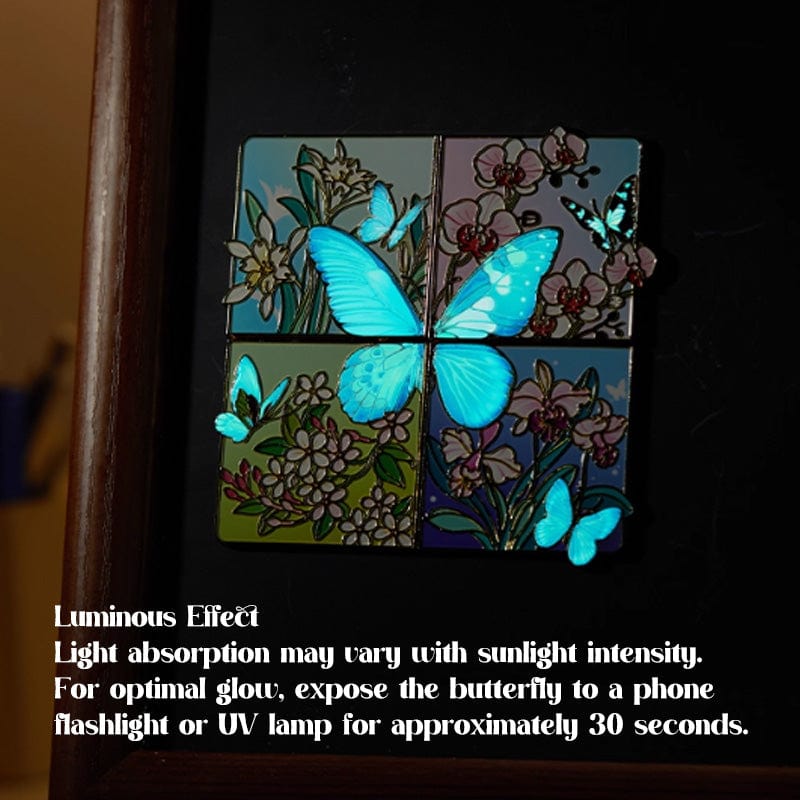 Glow-in-the-Dark Tropical Butterfly Fridge Magnets 4-Pack丨Lemonschunks × Natural History Museum of China