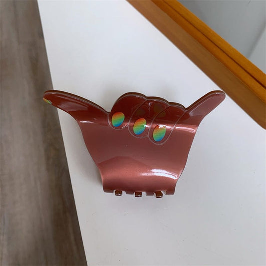 Small Brown 666 Hair Claw