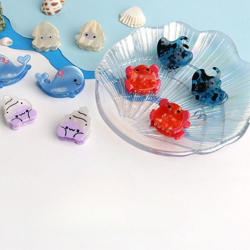 Mini Red Crab Hair Claw