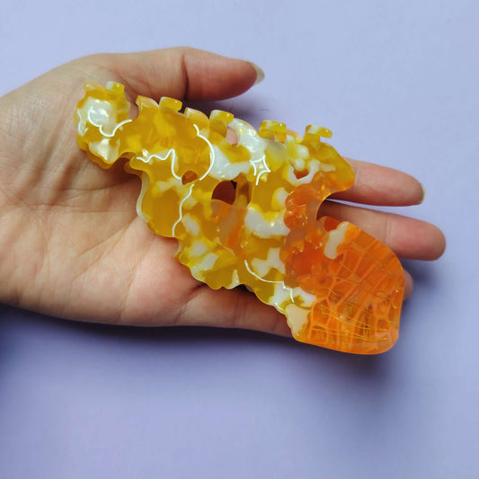 Large Golden Jellyfish Hair Claw