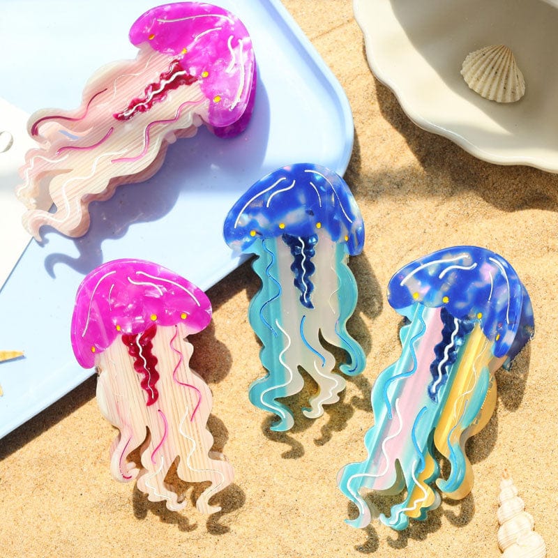 Medium Cartoon Purple Jellyfish Hair Claw
