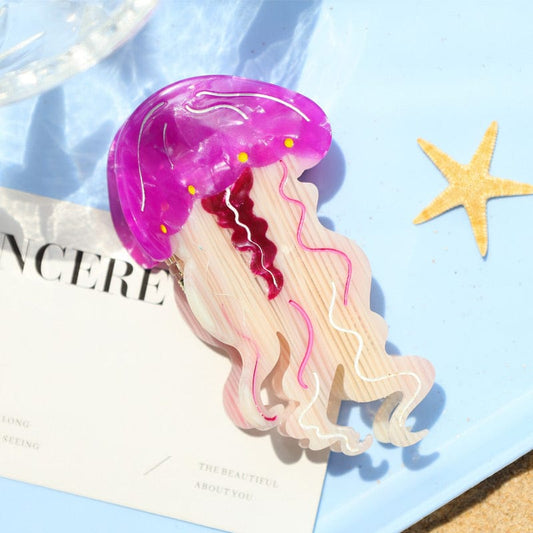 Medium Cartoon Purple Jellyfish Hair Claw