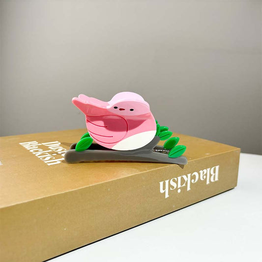 Medium Pink Bird Hair Claw