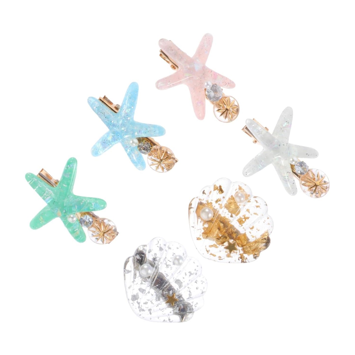 Golden Pearl Shell Hair Clip