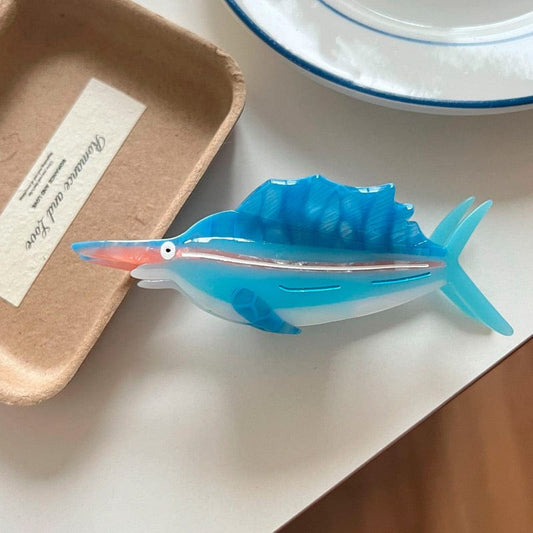 Large Blue Cartoon Marlin Hair Claw Clips | Lemonschunks