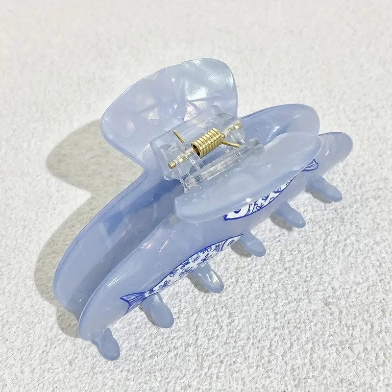 Medium Little Blue Cartoon Fish Hair Claw Clips
