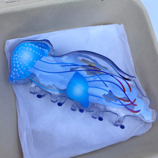 Jumbo Blue-Golden Pacific Sea Nettle Hair Claw