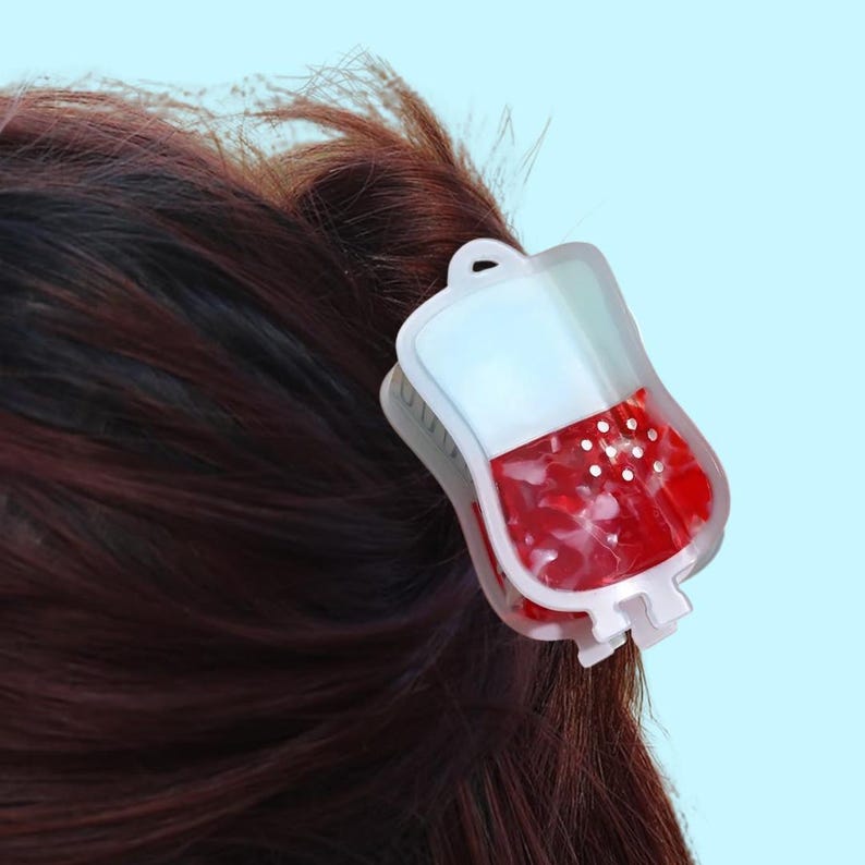 Large Blood Bag Hair Claw