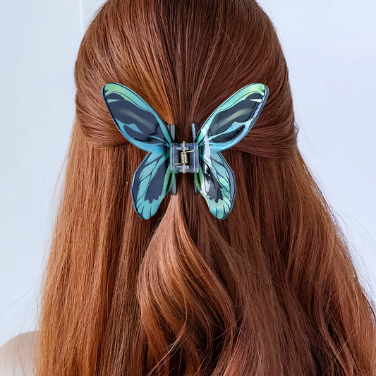 Large Blue Morpho Butterfly Hair Claw