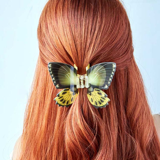 Large Golden Swallowtail Butterfly Hair Claw