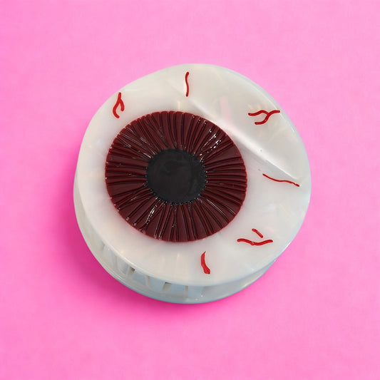 Large Red Iris Eyeball Hair Claw