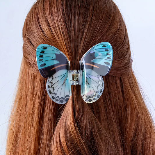 Large Turquoise Butterfly Hair Claw
