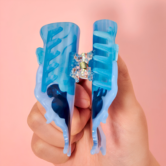 Medium Blue Floating Jellyfish Hair Claw