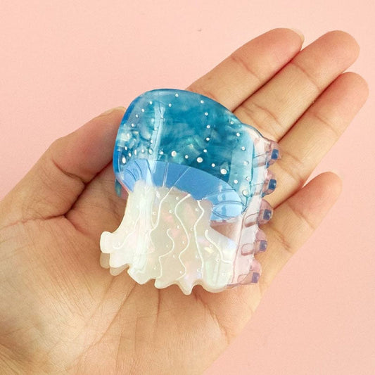 Medium Blue Jellyfish Hair Claw