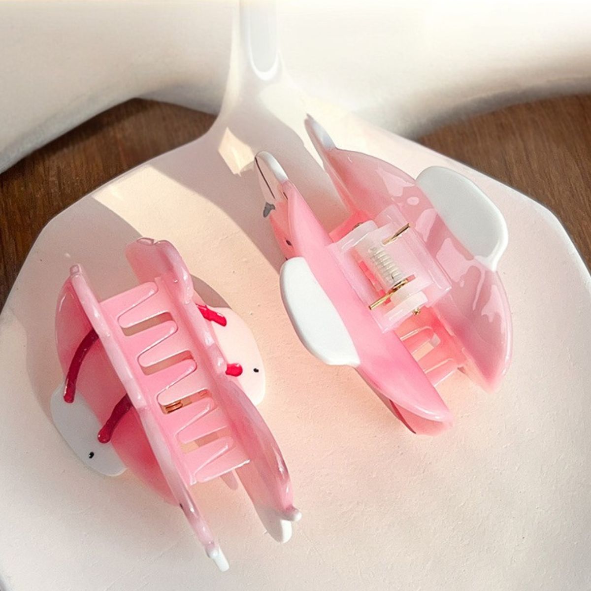 Medium Pink Hugging Capybara Hair Claw